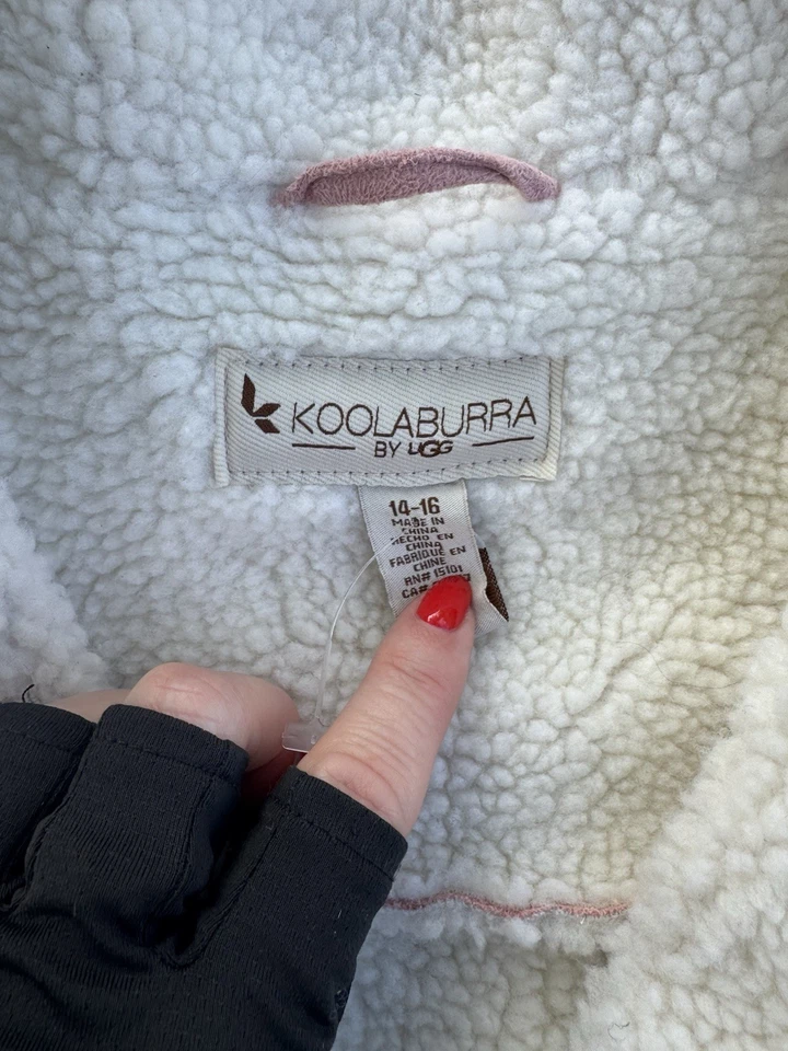 NEW Koolaburra by Ugg faux shearling jacket, Pink, Girls Size 14-16, MSRP: $100 - Image 3 of 4