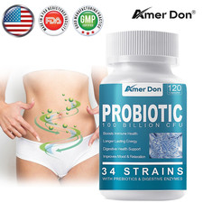 120 Capsules Probiotics Digestive Enzymes 100 Billion CFU Potency Immune Health