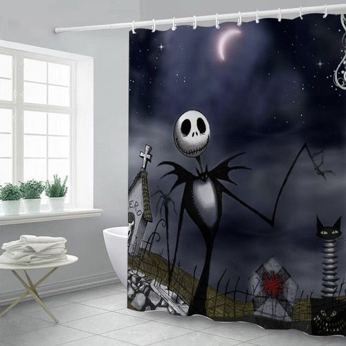 Vibrant And Colorful The Nightmare Before Christmas Shower Curtain With Hooks - Picture 18 of 18
