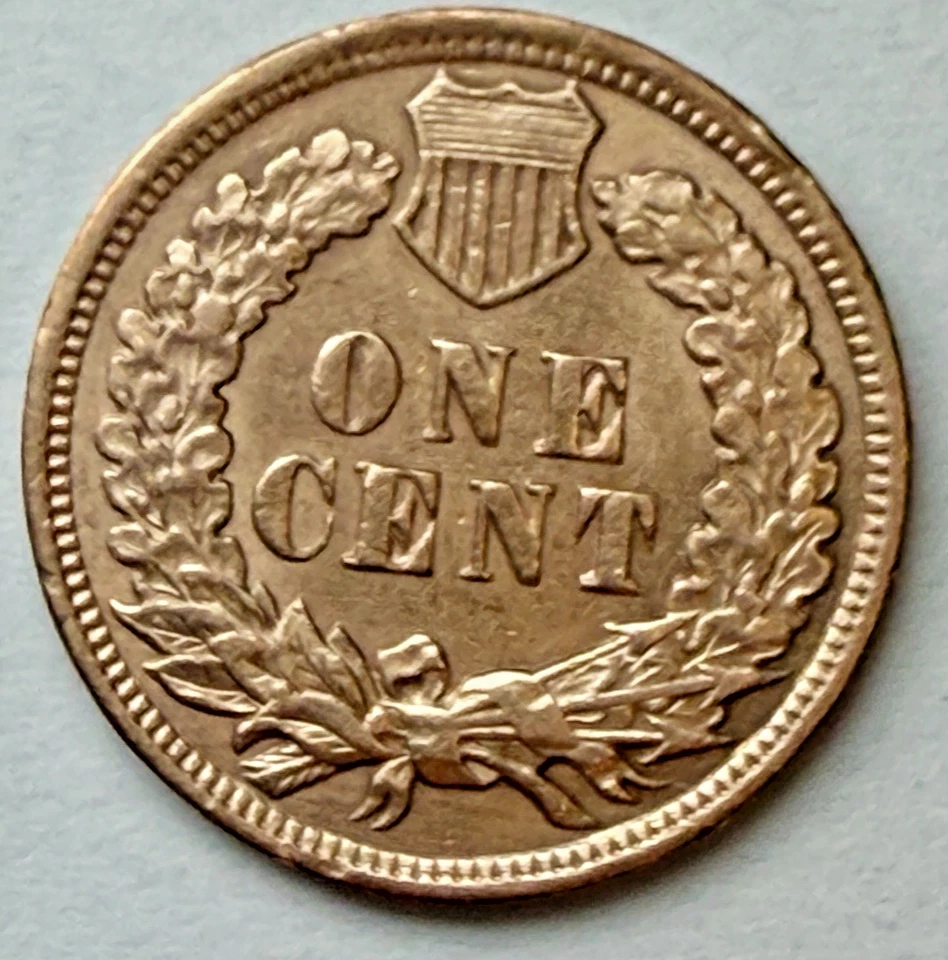 1902 Indian Head US 1c ~ GEM BU Red Uncirculated ~Looks Cleaned ~ Bargain ~ Y11 - Image 4 of 4