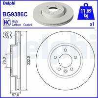 2X Delphi Bremsscheibe BG9386C FüR VW Amarok 2HA 2HB S1B S6B S7A S7B AGD Bitdi