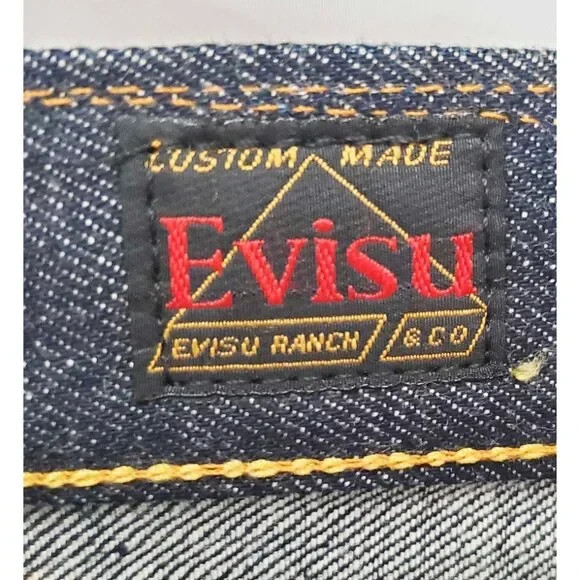 NOS Vtg Evisu BUCKLE-BACK RED LINE HIDDEN & CROTCH RIVETS Jeans 29