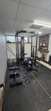 Powertec Olympic Workout Gym Equipment Bench And Cage, Cable Machine