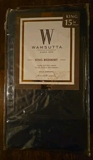 New Wamsutta King Bed Skirt 15" Drop Blue Jean 400 Thread Count 