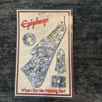 Epiphone Les Paul Pickguard Plate Set Black Pearloid Cover Kit Guitar Parts NOS