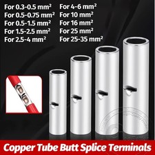 Copper Tube Butt Splice Terminals Battery Welding Cable Crimp Terminal All Sizes