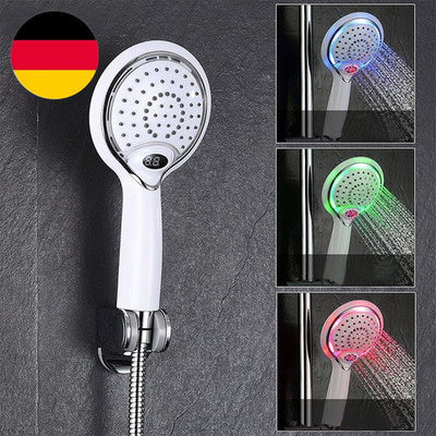 Gudoqi LED Duschbrause, Duschkopf Mit 3 Farben Farbwechsel Temperaturregelung