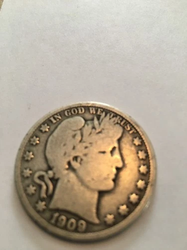 1909 50C Barber Half Dollar vg