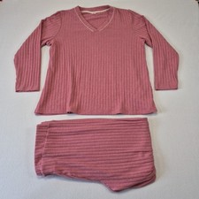Damart Thermolactyl Women's Pajamas Set Size Large Pink Long Sleeve.