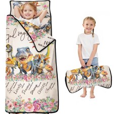 Toddler Nap Mat Kid Bible Dinosaur Sleeping Mat with Removable Pillow and Plush