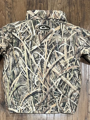 Drake Waterfowl Mossy Oak Shadow Grass Blades Camo Jacket Boys Kids Sz 10 EUC - Picture 5 of 5