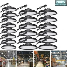 20 Pack 200W UFO LED High Bay Light Shop Industrial Commercial Factory Warehouse