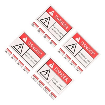 Set of 4 Hochspannung Pfosten Für Elektrozaun Warnzeichen Warnaufkleber