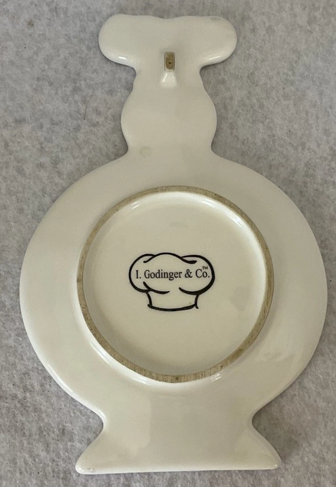 I. Godinger & Co. Ceramic Fat Chef Pouring Wine Spoon Rest Or Plate - Image 2 of 4