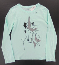 GAP KIDS Girls BELIEVE IN MAGIC long sleeve shirt XXL 14-16 green Unicorn