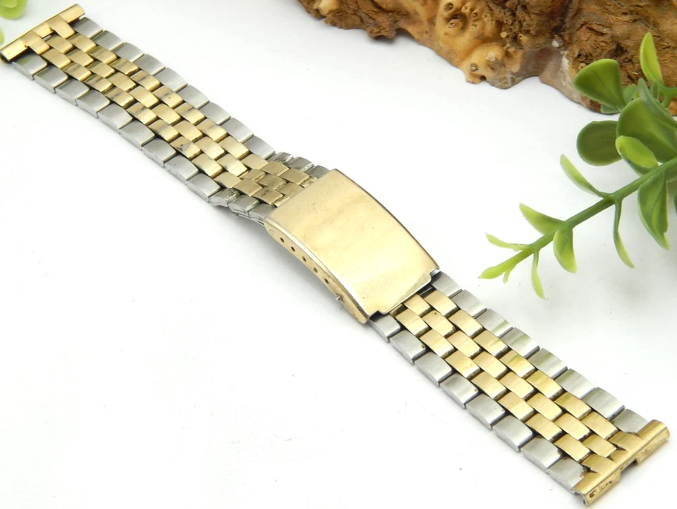 Antiguo reloj pulsera vintage usado Baldwin 2 tonos oro relleno 19 mm 3/4" Foto 2 de 4