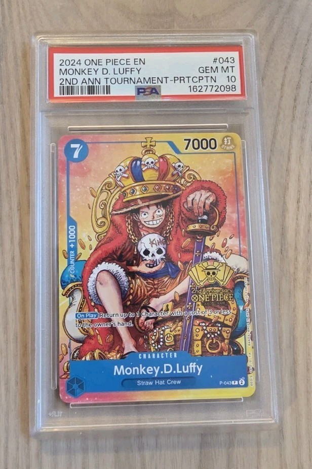2024 ONE PIECE PROMO 2ND ANNIVERSARY TOURNAMENT #043 MONKEY D. LUFFY PSA 10