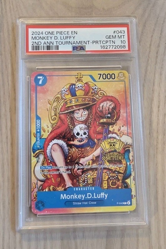 2024 ONE PIECE PROMO 2ND ANNIVERSARY TOURNAMENT #043 MONKEY D. LUFFY PSA 10