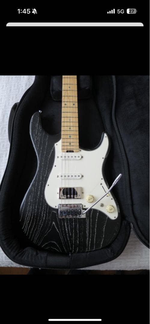Electric Guitar ESP SNAPPER-AS Swamp Ash Body HSS Black w/ White
