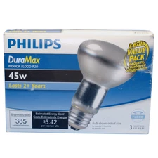 Philips DuraMax 45W Frosted Medium R20 Indoor Spotlight Light Bulb 3-Pack