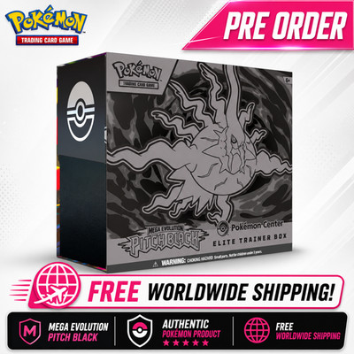 Pokemon Mega Evolution Pitch Black Pokemon Center Elite Trainer Box Pre-Order