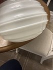 Vintage MCM Milk Glass Globe 4 In Diameter Opening Globe Is 9 In Diameter — photo 5