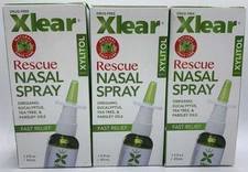 3PK Xlear Rescue Nasal Spray W/ Xylitol ~ 1.5 FL OZ Each ~ EXP 6/27 ~ FAST SHIP