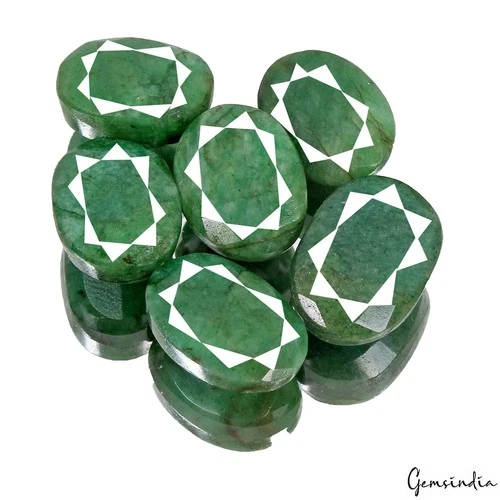 6 Pcs Lot Natural Green Emerald Oval Cut Ring Size Loose Gemstones ~50+ Sold