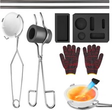 9 Pieces Graphite Torch Melting Casting Kit, Including 2 Crucible Stir Stick, 5-