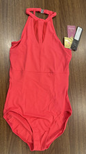 So Danca Leotard Womens Medium Pink Halter High Neck Keyhole Tiler Peck TP50