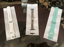 Set of 2 Genuine Apple Watch 5 4 3 Sport Band 40mm M/L -  PINK AND STONE