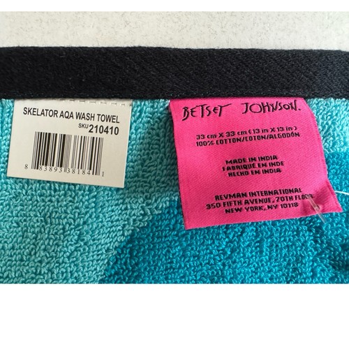 Set asciugamani e 2 panni da lavaggio Betsey Johnson Skulls Skeletor blu acqua nuovi con etichette - Foto 5 di 8