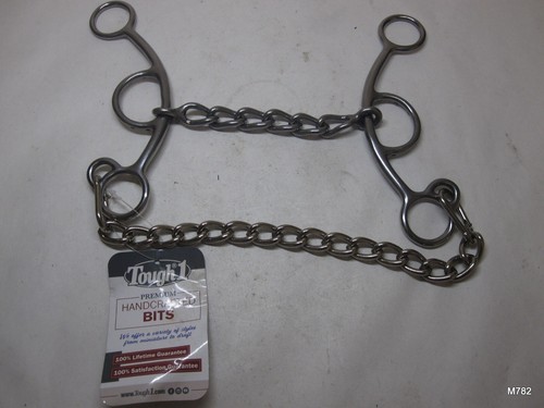 Western Bit - Sweet Iron 5 Inch Chain Mouth - 7 Inch Short Shanked Gag Snaffle - Picture 2 of 4