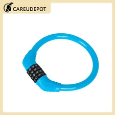 43cmx10mm Portable 4 Digit Resettable Combination Bike Cable Lock Blue Item of 1