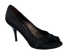 Vintage Via Spiga Peep Toe Satin Heels