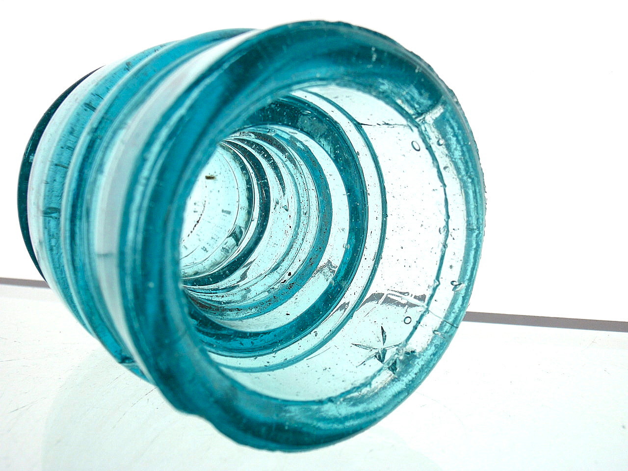 SNOWY BRILLIANT BLUE STAR Glass Kegger Insulator eBay