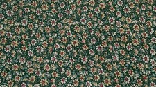 Fabric Springs NEW Small White Yellow Daisies on Hunter Green 9" x 23" 2.95