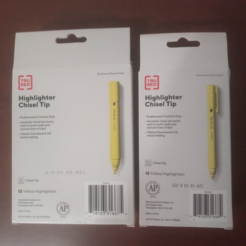 Lot of 2 boxes of Yellow Chisel Tip Highlighter Small & Big New in Box 3827 - Picture 5 of 5