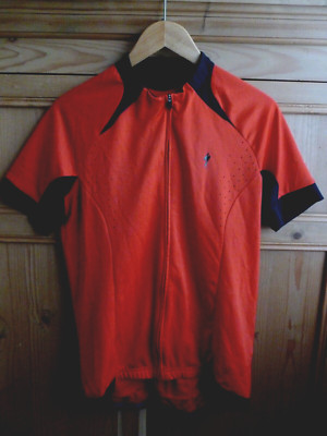 Herren SPECIALIZED Kurzarm durchgehender Reißverschluss rot Radtrikot .. Large
