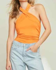 NWT 228.00 Veronica Beard Orange Leyla Top Sz.S