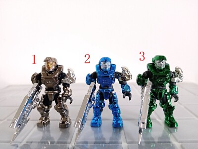 Mega Bloks Halo spartan haunted Customized electroplated Gun-black, blue, Green