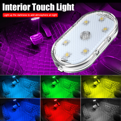 Car USB Rechargeable 7 Color LED Touch Light Wireless Reading Mini Night Lamp