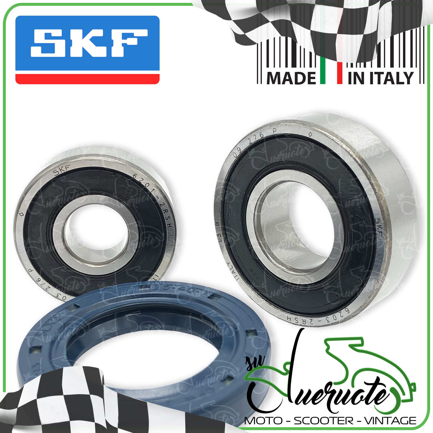 KIT CUSCINETTI FORCELLA SERIE STERZO SUPERIORI INFERIORI VESPA PK 50 XL N RUSH
