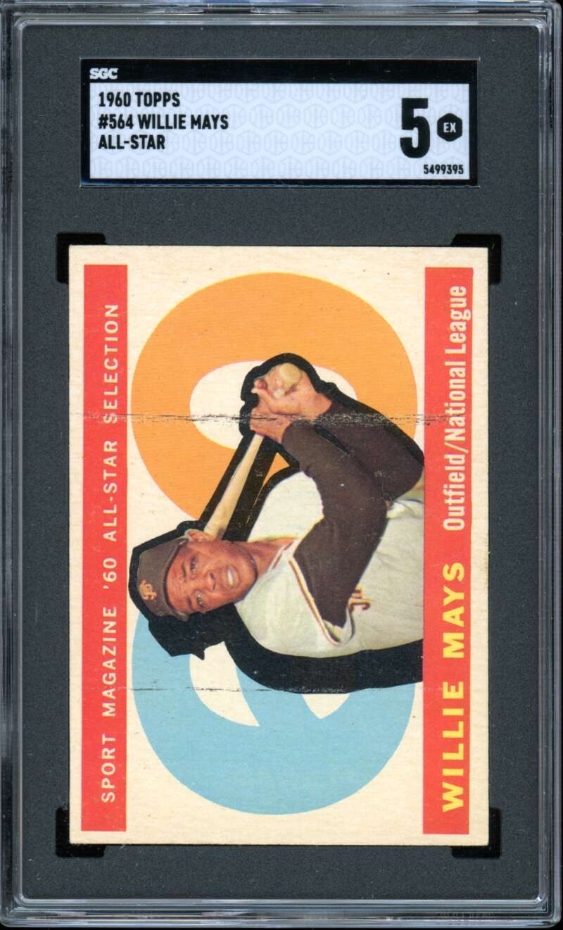 1960 Topps High #564 Willie Mays NL AS All-Star Giants HOF SGC 5 EX