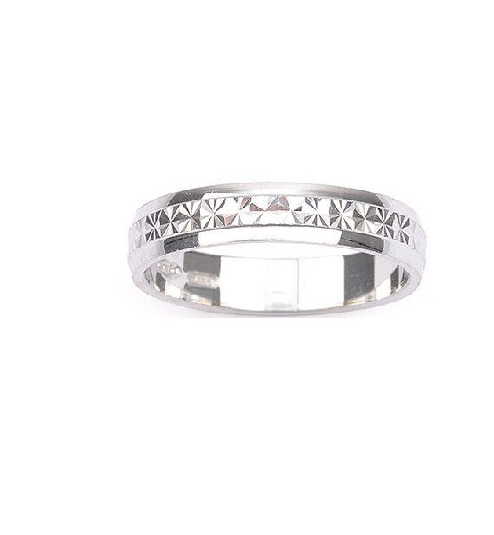 Bague alliance diamantée argent 925 rhodié taille 56, le cadeau d'anniversaire idéal