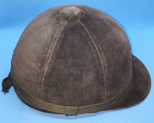 Vintage Black Velvet Dressage Riding Hat Helmet Adjustable Equestrian - Picture 3 of 7