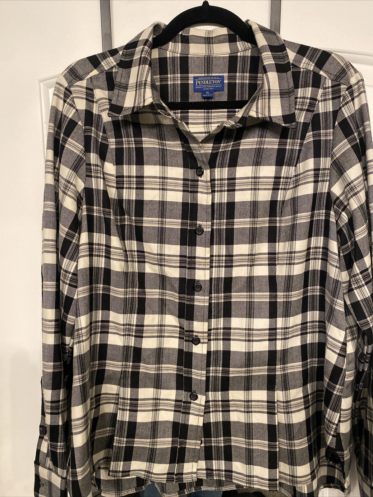 womens pendleton wool long sleeve button down pla… - image 1