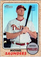 2017 Topps Heritage #594 Michael Saunders Philadelphia Phillies