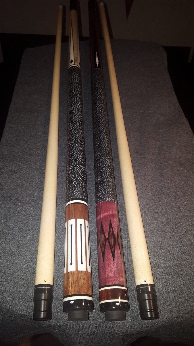 2) Dale Perry pool cues with stage 4 IV shafts, a case & joint