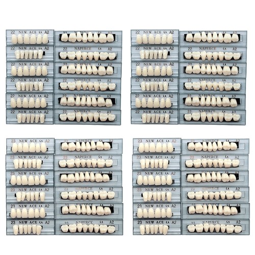 168 pz Set tonalità superiori inferiori denti protesi in resina acrilica dentale A2 A3 22# 23# - Foto 17 di 20